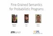 Fine-Grained Semantics for Probabilistic Programs · termination, the semantics of each expression and each statement is an s-finite kernel. Informally: Features of probabilistic
