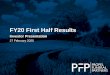 FY20 First Half Results - Propel Funeral Partnersinvestors.propelfuneralpartners.com.au/FormBuilder/... · 2 Important notice and disclaimer This presentation contains summary information