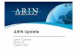 ARIN Update - apricot.net · 1. Moving Minimum Assignment unit to a /24 2. Moving Minimum Allocation unit to a /23 3. Waiting list for Unmet IPv4 Requests – only one prefix every