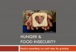 HUNGER & FOOD INSECURITY...10 Hunger Facts 4. Sub-Saharan Africa is the region with the highest prevalence (percentage of population) of hunger. 1 in every 4 are undernourished in