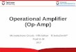Operational Amplifier (Op-Amp) · “Operational” was used as a descriptor early-on because this form of amplifier can perform operations of • adding signals • subtracting signals