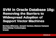 Removing the Barriers to Widespread Adoption of Support ......SVM in the Database yOracle Data Mining (ODM) – Commercial SVM implementation in the database – Product targets application