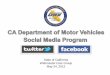 State of California Webmaster User Group May 24, 2012 · 2017-12-05 · DMV Twitter Followers July 1, 2010 – 1,634 Followers May 23, 2012 – 6,500 Followers 6,500 . ... Retweets