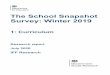 The School Snapshot Survey: Winter 2019 · This report covers the curriculum related findings from the fifth (Winter 2019) wave of the School Snapshot Survey . In the Winter 2019