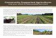 Community Supported Agriculture - Minnesota Grown...Community Supported Agriculture is a win-win model. Consumers benefit by enjoying ultra-fresh produce: think of carrots that were