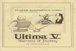 APPLE VERSION · menu. Use the arrow keys and RETURN to select an option. The first time you play Ultima V, select "Transfer from Ultlma IV' if you want to use your character from