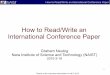How to Read/Write an International Conference Paper · 11 How to Read/Write an International Conference Paper Tutorial at the Japanese Association for NLP 2015 Definitions of Good