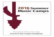 2016 Summer Music Campsmusic.fsu.edu/sites/g/files/imported/storage/... · Thank you for choosing the FSU Summer Music Camps for 2016 and we look forward to seeing you this summer!