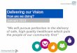 Delivering our Vision · Delivering our vision – How are we doing? January 2018 summary • We forecast a £11m surplus outturn for 2017/18. This is £10.3m adverse to our £21.3m