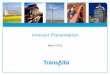 Investor Presentation - TransAlta...guarantees of our future performance and are subject to risks, uncertainties, and other important factors that could cause our actual performance