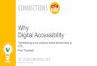 Why Digital Accessibility · What we’re talking about today • During this webinar we’ll discuss the why of accessibility and how an inclusive design mindset can help integrate