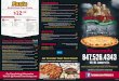Waukonda Calorie Carryout Oct 2019v5 · Cheese Calzone (920 cal).....8.99 Add Up to 4 Pizza Ingredients (adds 10-430 cal) - 1.75 each Crisp baked Italian turnover with Rosati’s