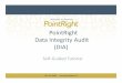 PointRight Data Integrity Audit (DIA)...Overview: DIA feedback Real‐Time DIA feedback provides: • Immediate feedback on your MDS assessment • Assistance for eliminating potential
