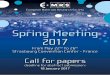 Spring Meeting 2017 · The focus of the scientific program will be both on fundamental investigations and technological applications, ... and polymer materials” and “Electrochemical