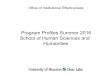 Program Profiles Summer 2016 School of Human Sciences and … · 2017-05-11 · Page 1, 11/03/2016 MLB/PBR-OIE: HSH Program Profiles Summer 2016.pdf
