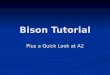 Bison Tutorial - University of Toronto · 2017-12-03 · Description of Bison LALR(1) parser generator under the LALR(1) parser generator under the GNU license Bison Context Free