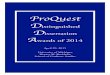 ProQuest Distinguished Dissertation Awards of 2014 · 2018-08-29 · Ph.D., Biomedical Engineering, University of Michigan, 2014 In this dissertation, David Lai explains his use of