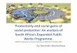 Productivity and social gains of social protection: An ... · Presentation Overview 1.Productivity and social gains of social protection 2.South African context and Expanded Public