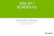 AGM 2017 HEINEKEN N.V. · Heineken® volume growth accelerated in 2H16 Growth across all regions Double digit growth in Brazil, South Africa, Mexico, the UK, and Romania Weaker volume