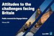 Attitudes to the challenges facing Britain€¦ · Britain today and learn more about how these challenges are discussed. Our approach built upon previous quantitative work commissioned