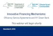 Innovative Financing MechanismsRobust pipeline reflects New York’s extensive and diverse clean energy market opportunities By technology, end-use customer and geography Market response
