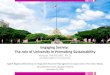 Engaging Society: The role of University in …...Engaging Society: The role of University in Promoting Sustainability Vorapat INKAROJRIT, Ph.D. Chulalongkorn University Eighth Regional