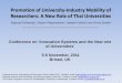Promotion of University-Industry Mobility of Researchers ... · : iTAP 2535 – 2554 Basic Manufacturing standards e.g. GMP/HACCP/TFQS) Medium Improvement product and production process