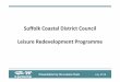 Suffolk Coastal Leisure Redevelopment Programme Presentation · Presentation by the Leisure Team July 2018 Specific Action for Suffolk Coastal: • Enhance and re-develop modern Leisure