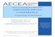 ESSENTIAL PIECES CONFERENCE · Essenal Pieces Conference, April 27 AECEA Member registra on opens on January 30, 2019 Public registra on opens on February 6, 2019 1 9 Mount Royal