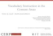 Vocabulary Instruction in the Content-Areas (2018... · Vocabulary Instruction for all Content-Areas Integration Must relate new words to known words and concepts Repetition Many
