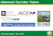 Altamont Corridor Vision · Current ACE Connectivity Map ACE 1 ACE 3 ACE 5 ACE 7 Stockton 4:20AM 5:35AM 6:40AM 7:05AM Tracy 4:51AM 6:06AM 7:11AM 7:36AM Pleasanton 5:33AM 6:48AM 7:53AM