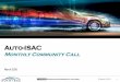 Auto-ISAC Community Call · Monthly Community Call March 2020. TLP WHITE: Disclosure and distribution is not limited 9 March 2020 2 Agenda Time (ET) Topic. ... connect with us as
