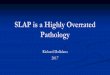 SLAP is a Highly Overrated Pathology€¦ · Wrong Diagnosis Failed SLAP repair = failure to treat other conditions Kim, (JBJS 2003) 139 SLAP lesions – 89 % associated with additional