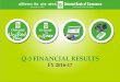 Presentation for the Quarter ended 30th September, 2016 · 5 147.73% Non-Interest Income 37.84% Cost to Income 67.03% Operating Profit 6.21% Cost of Deposit