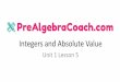 Integers and Absolute Value - Integers and Absolute Value â€¢ The absolute value of a number is the