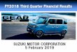 FY2018 Third Quarter Financial Results - Suzuki...Suzuki brand of which effect of ForEX rates conversion-103.1 -6.9 -0.2 -110.2 Total Overseas total Note: North America…United States