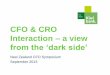 CFO & CRO Interaction a view - CFO New South Wales · 2013-09-16 · • The CRO needs to be both a trusted adviser and a control authority who can articulate the risk and reward