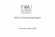 2018-19 Operating Budget - Florida Atlantic University · 2018-09-18 · 2018-19 Operating Budget ... corporate . sponsorships, National Collegiate Athletic Association distributions,