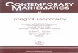 CoNTEMPORARY MATHEMATICS · Integral geometry as geometry and as analysis By S. G. Gindikin Euclidean Radon transforms: ranges and restrictions By Eric L. Grinberg Perspectives in