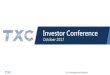 Investor Conference · TXC Confidential and Proprietary 3 Quarterly Performance Stable Growth Benefited from various of markets penetration 2015: 9,266 (yoy( -2.73%)