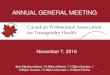 ANNUAL GENERAL MEETING - Canadian Professional … · ANNUAL GENERAL MEETING November 7, 2016 ... –Sponsorship prospectus completed; outreach underway •$10,000 secured to date