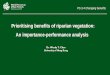 Prioritising benefits of riparian vegetation: An ... · Dr. Wendy Y. Chen University of Hong Kong PS 3.4 Changing benefits. Benefits of riparian vegetation •Riparian zone: the interface