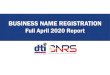 BUSINESS NAME REGISTRATION€¦ · Business Name Registration | April 2020 Report | 4 Overall Top Descriptors Top Descriptors (New) Top Descriptors (Renewal) PSIC Code Descriptor