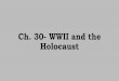 Ch. 30- WWII and the Holocausttracikappes.weebly.com/uploads/1/0/9/8/109891712/ch._30-_wwii_an… · Europe at War 1. Hitler’s invasion of Poland in 1939 stunned Europe; had control