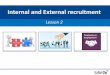 Internal and External recruitment · Internal recruitment is typically used for promotions, however horizontal position shifts can also be filled with existing staff. Internal vacancies