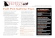 Fall Pet Safety Tips - Speaking of Dogs - dog rescue and ... · dog in training. The best training is based in the dog working to gain something they want to have. That could be treats,
