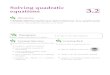 Solving quadratic equations - of quadratic equations.آ  Solving quadratic equations 3.2 Introduction