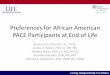Preferences for African American PACE Participants at End ...€¦ · –African American elder preferences for place of death and the meaning attributed to their preference ... amount