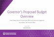 Governor’s Proposed Budget Overview · 1/8/2020  · Reducing CFWS Caseloads 16. Provider Professional Development 17. Standards Alignment 18. Agency Performance 19. Data Warehouse