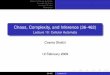 Chaos, Complexity, and Inference (36-462)cshalizi/462/lectures/10/10.pdf · 2009-02-12 · Cellular Automata: Simple Models of Complex Hydrodynamics. Cambridge, England: Cambridge